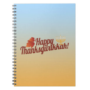 Lycklig Thanksgivukkah menora/löv Anteckningsbok