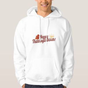 Lycklig Thanksgivukkah menora/löv Munkjacka