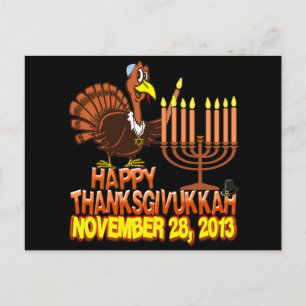 Lycklig Thanksgivukkah vykort