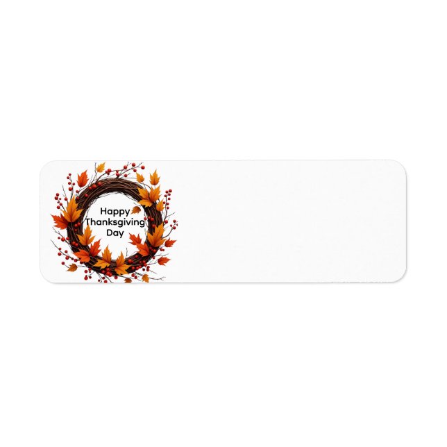 Lycklig Thanksgkving Day Returadress Etikett (Framsidan)
