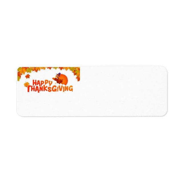 Lycklig Thanksgkving Day Returadress Etikett (Framsidan)