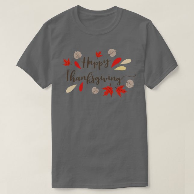 Lycklig Thanksiving T Shirt (Design framsida)