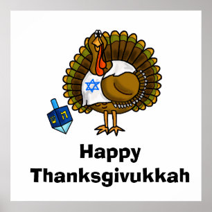 Lycklig Thankslossukkah judisk Turkiet Poster