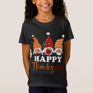 Lycklig Thanksmas Gnomes Thanksgiving jul T Shirt