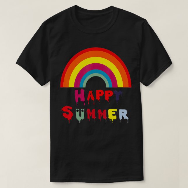 Lycklig: The Last Day for Teacher Rainbow Happ T Shirt (Design framsida)