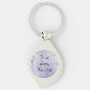 Lycklig Thoughts Dusty Lavender Lila Swirl Silverfärgad Nyckelring