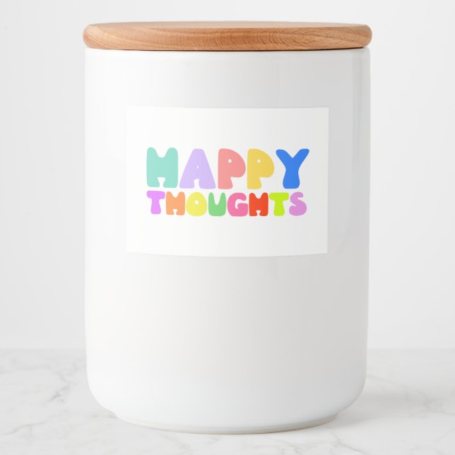 Lycklig Thoughts Mat Etiketter (Framsida)