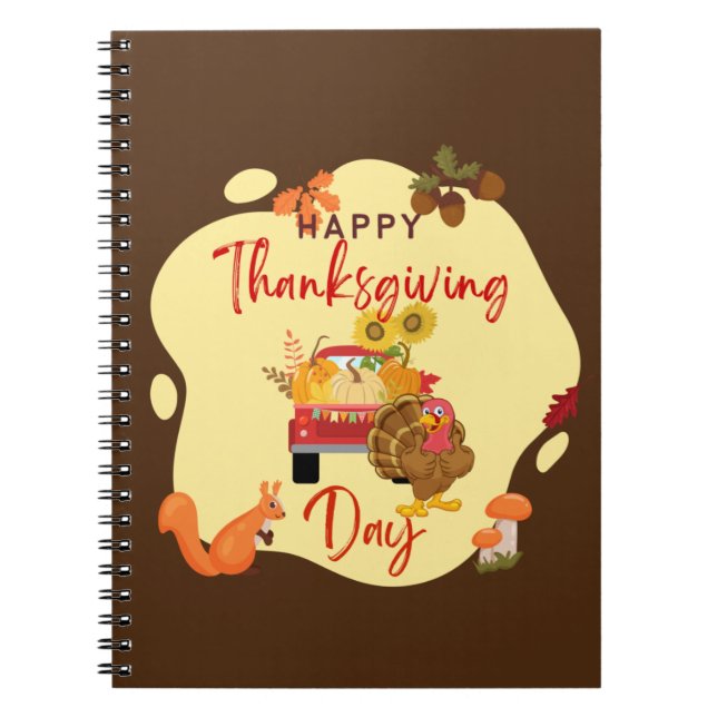 Lycklig Thx Ge, funny Thanksgiving Anteckningsbok (Framsidan)