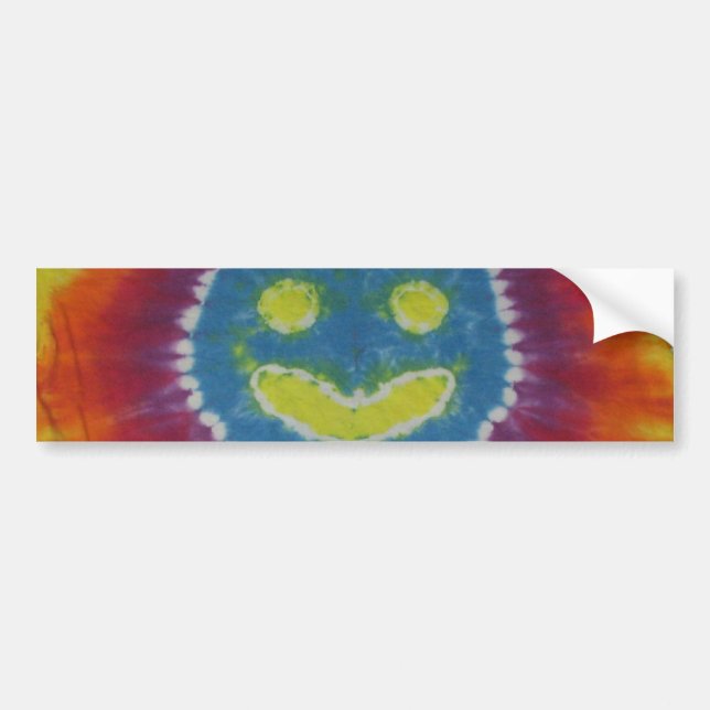 Lycklig Tie Dye Bumper Bildekal (Framsidan)