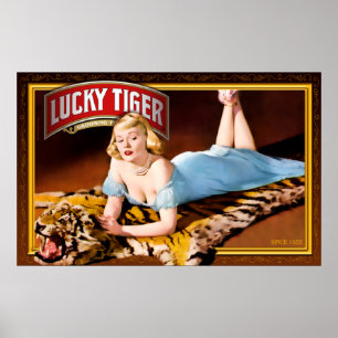 Lycklig tiger poster