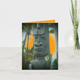 Lycklig tiki-anpassadet, eventuellt tillfälle-kort kort