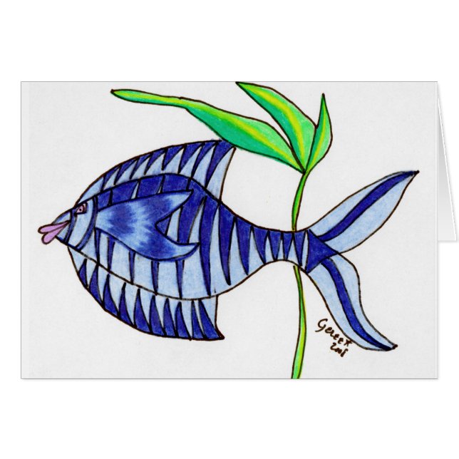 Lycklig till Blue Hälsningskort (Framsidan Horizontal)