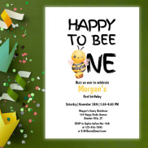 Lycklig till honung Gult Girls 1:a födelsedagen