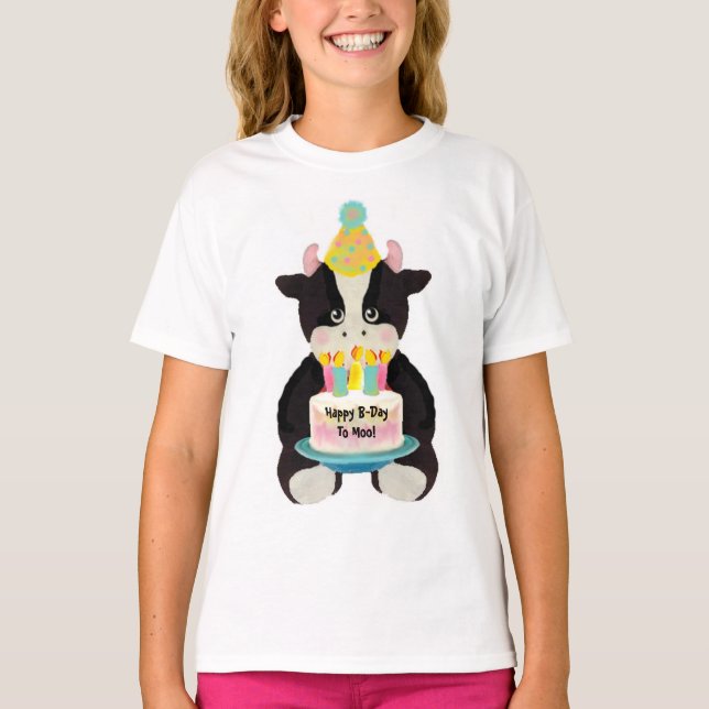 Lycklig till Moo! Tee Shirt (Framsida)