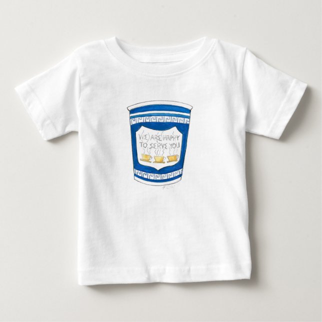 Lycklig till  You Blue Grekiska Middag Coffee Kopp Tröja (Framsida)
