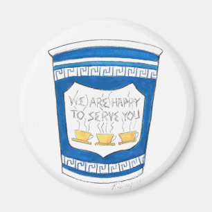 Lycklig till You NYC Grekiska kaffet Kopp Magnet