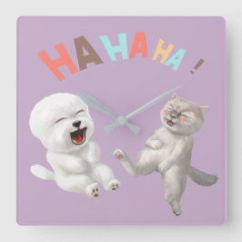 Lycklig tillsammans fyrkantig klocka