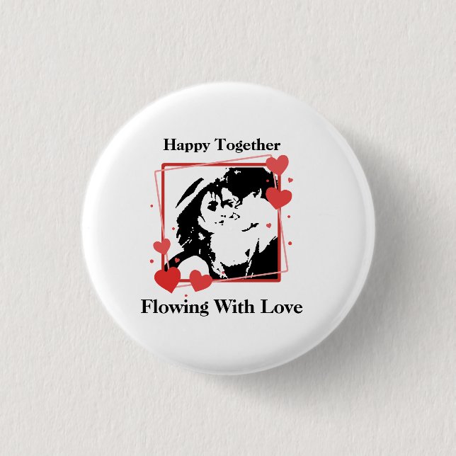 Lycklig tillsammans med Kärlek Heart Ram Knapp (Framsida)