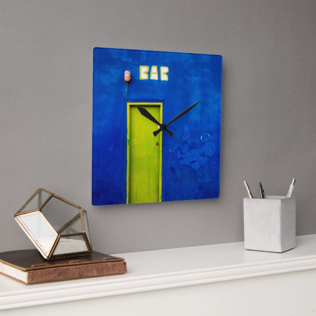 Lycklig timmar fyrkantig klocka (Kontor)