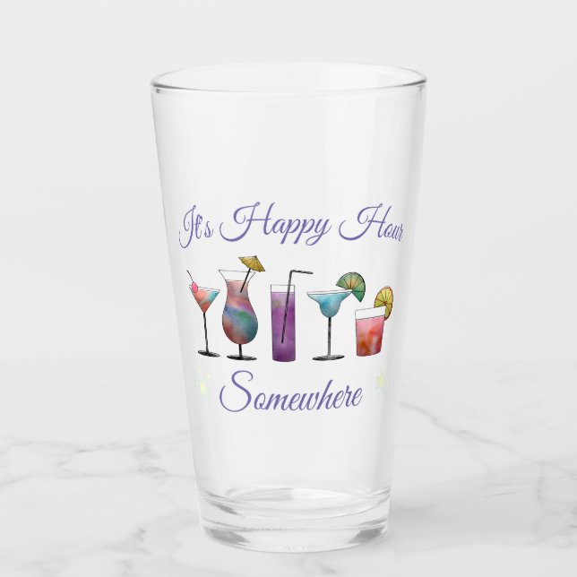 Lycklig timme för sommarcoctailar någonstans glaskopp (Framsida)