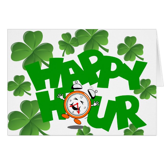 Lycklig timme hälsningskort (Framsidan Horizontal)