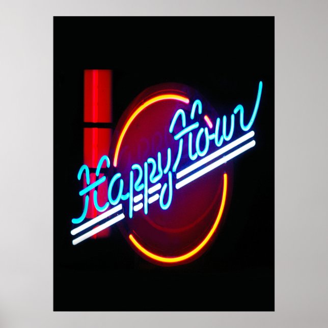 Lycklig Timme Neon-skylt Poster (Framsidan)