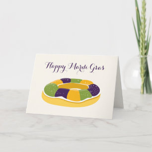Lycklig tisdag för tjock för Mardi Gras kungtårta Kort