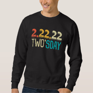 Lycklig Tjugodagen Tisdag 22 222 Lekdag februari Lång Ärmad Tröja