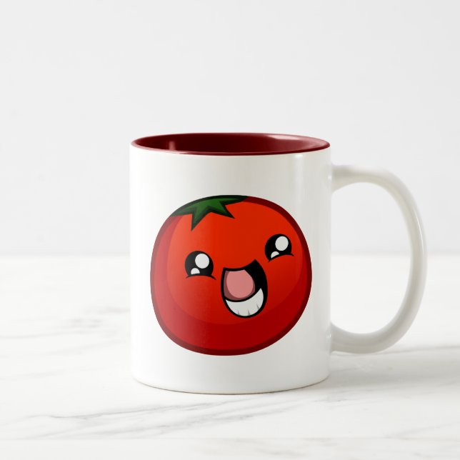 Lycklig tomatmugg Två-Tonad mugg (Höger)