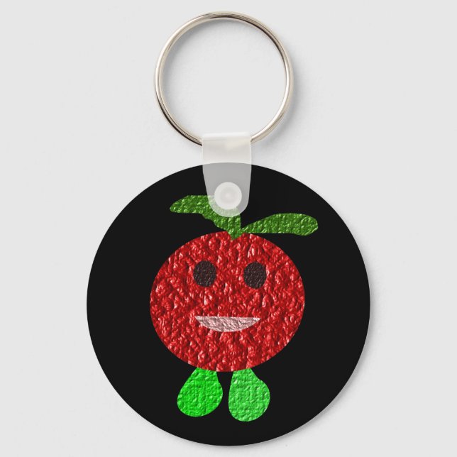 Lycklig Tomato Keychain Nyckelring (Framsida)