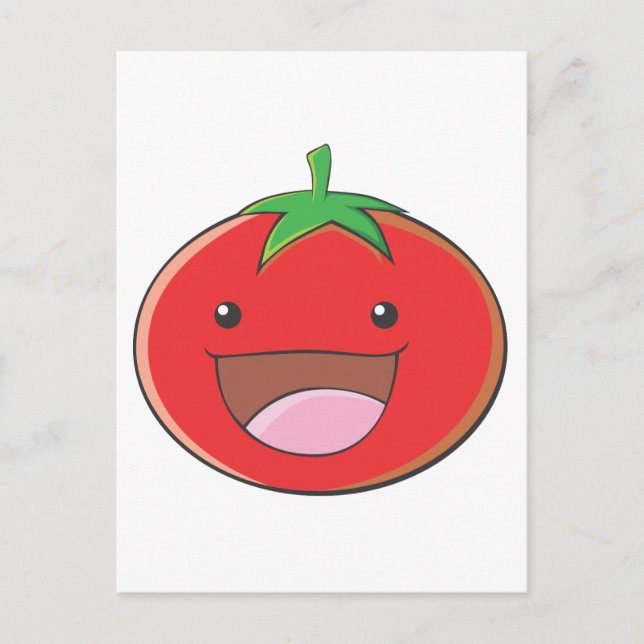 Lycklig Tomato Smiling Vykort (Framsida)