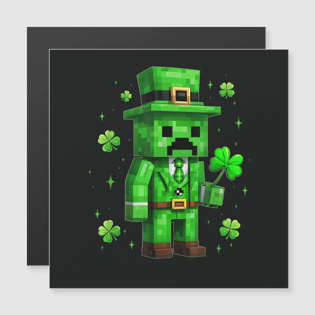 Lycklig Tomte Roligt St Patricks Dag Videospel (Fram/baksida)