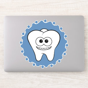 Lycklig Tooth Blue Klistermärken