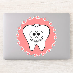 Lycklig Tooth Rosa Klistermärken