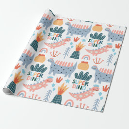 Lycklig Toppen Dino Presentpapper