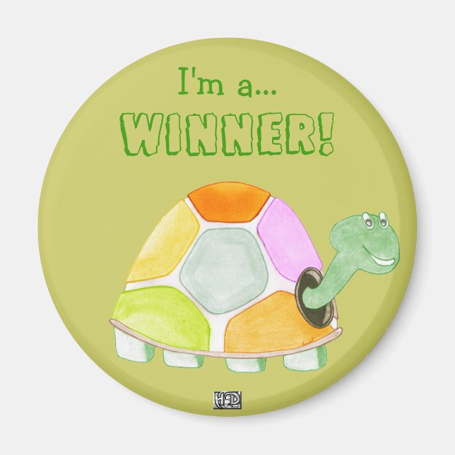 Lycklig Tortoise Magnet (Framsidan)