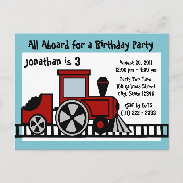 Lycklig Track Tåg Vykort (Framsida)