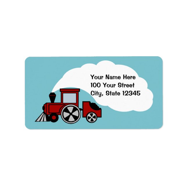 Lycklig Tracks Adress Adressetikett (Framsidan)