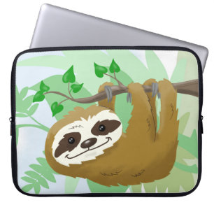 Lycklig Träd Sloth Laptop Fodral