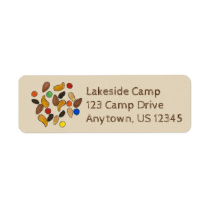 Lycklig Trails Sommarlägercamping Trail Mix Nöt Returadress Etikett
