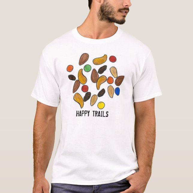Lycklig-trålar Blandat Nöt Chocolate Trail Mix Cam T-shirt (Framsida)