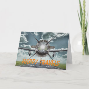 Lycklig Travels-hälsningskort Kort