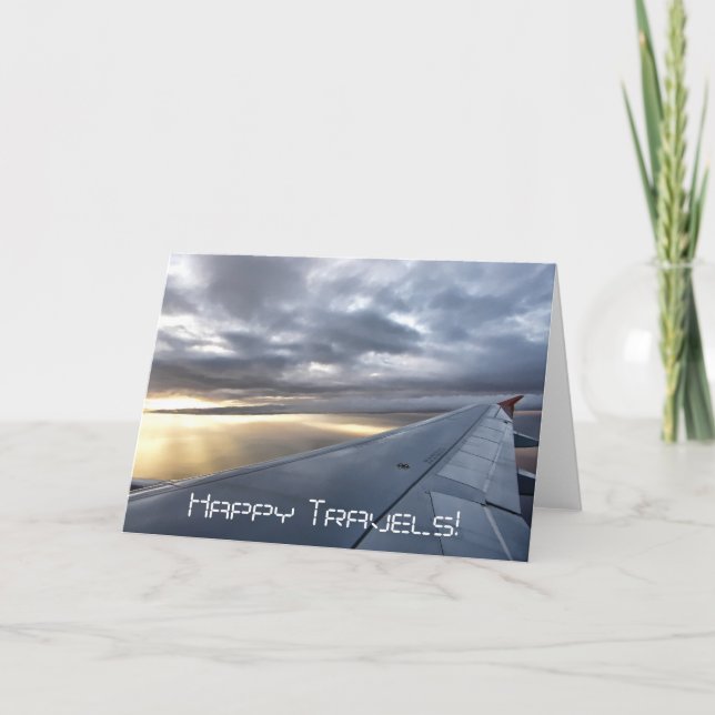 Lycklig Travels-hälsningskort Kort (Framsida)