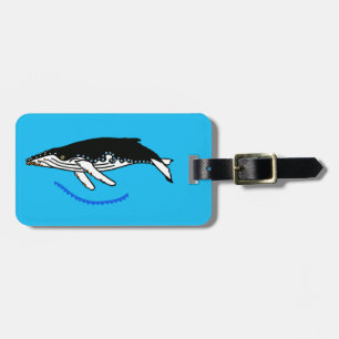 Lycklig travels- Humpback WHALE - Havsblått Bagagebricka