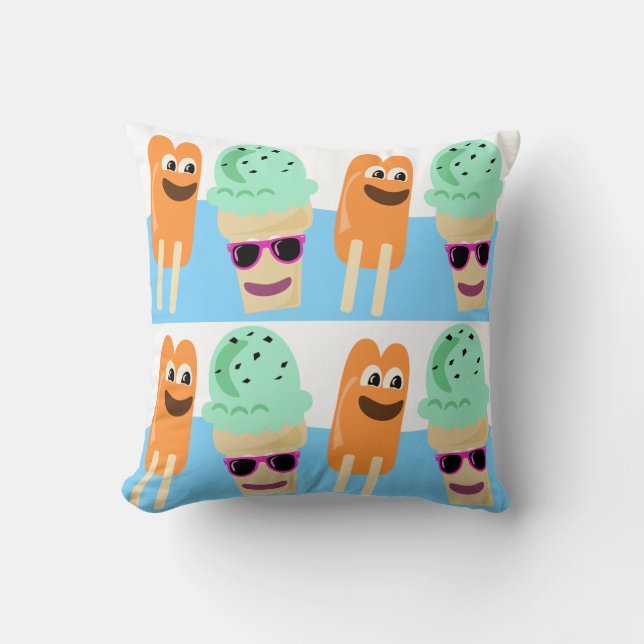 Lycklig Treat Friends Milkshake Kawaii Pops Roligt Kudde (Framsida)