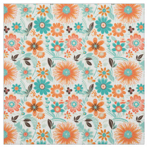 Lycklig Trendig Retro-Blommigt Tyg