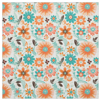 Lycklig Trendig Retro-Blommigt Tyg