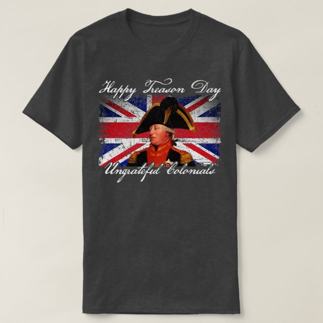 Lycklig Tresdag: Otacksam Colonials Kung George T Shirt (Design framsida)