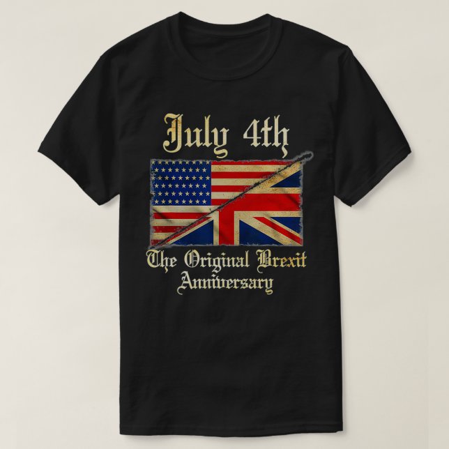 Lycklig Tresdagen Otacksam kolonial juli 4:e Bri T Shirt (Design framsida)