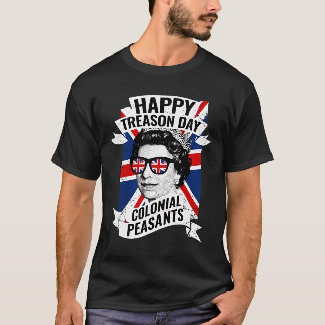 Lycklig Tresedagen, nuny drottning Elizabeth 4 Jul T Shirt (Framsida)